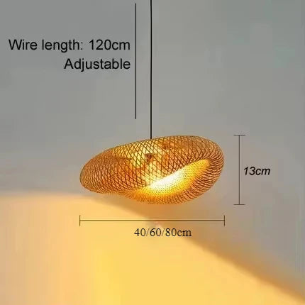 Håndvævet Bambus Loftlampe – 40/60/80 cm