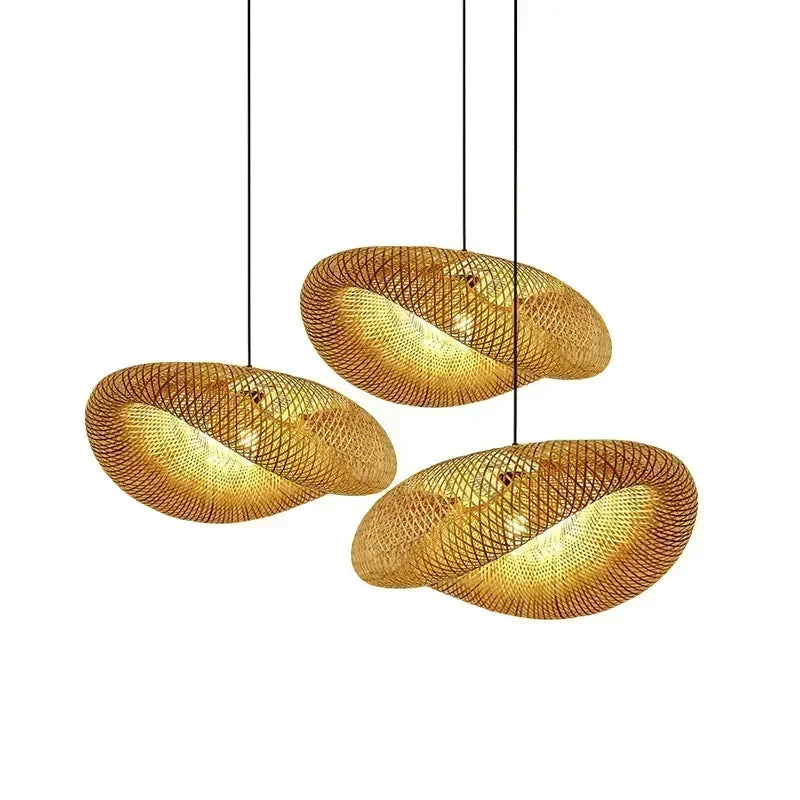 Håndvævet Bambus Loftlampe – 40/60/80 cm