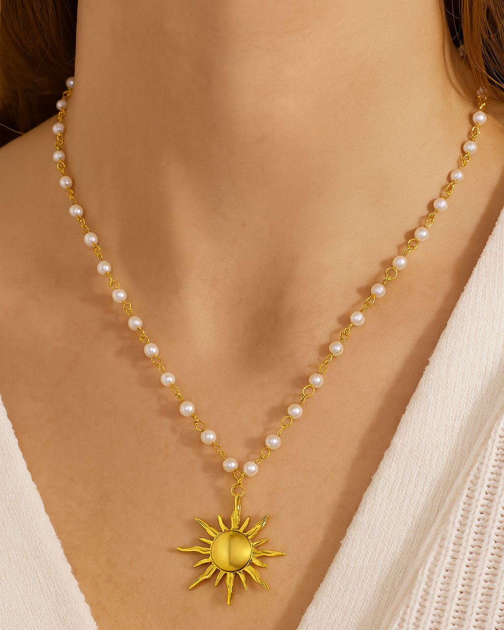 Solara Perlen-Sonnenhalskette