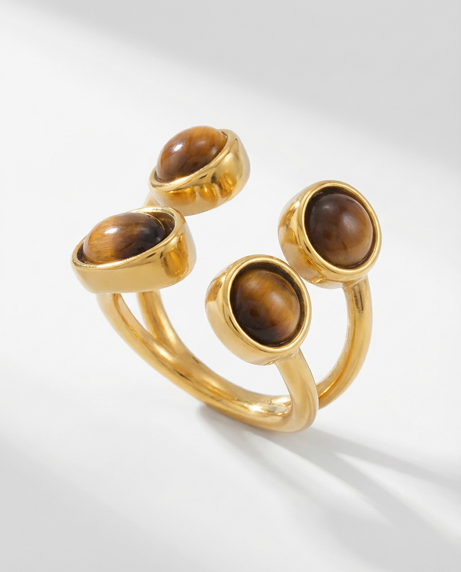 Tiger Eye Open Ring