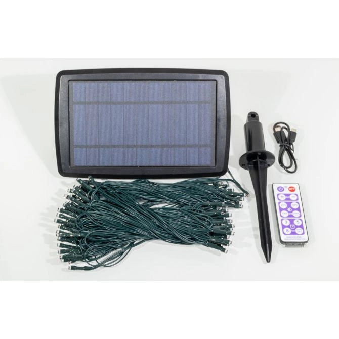 Nordlys Solcelle Lyskæde – 200 LED, 24 m