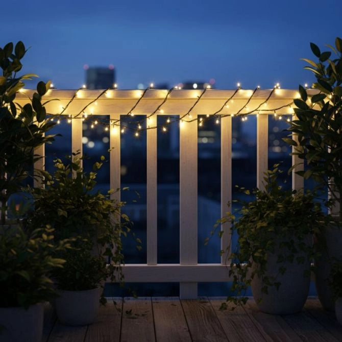 Nordlys Solcelle Lyskæde – 200 LED, 24 m