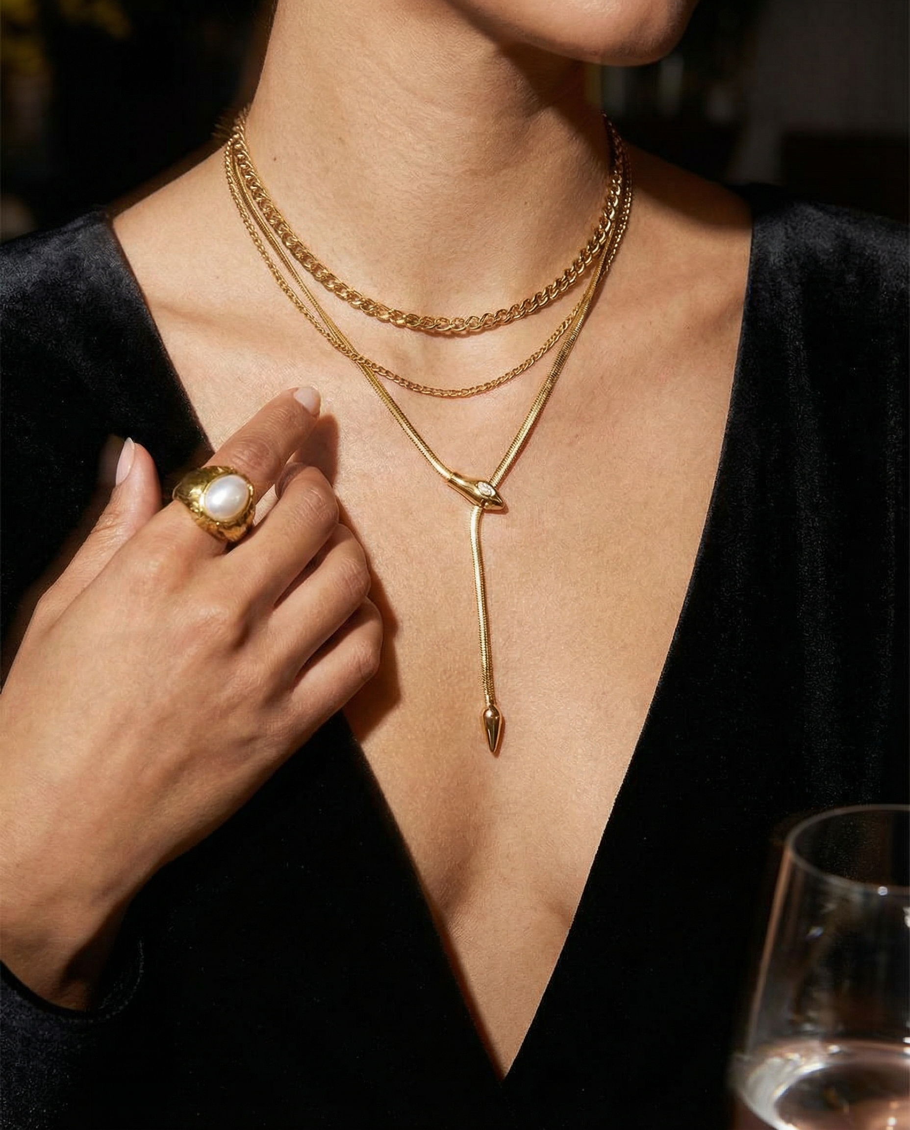 Serpentine Pendant Necklace