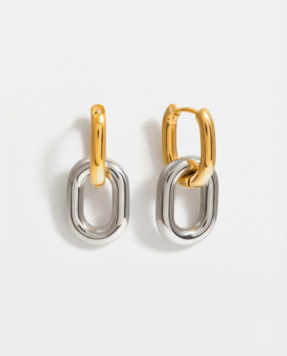 Stella Zweifarbige Doppelcreolen