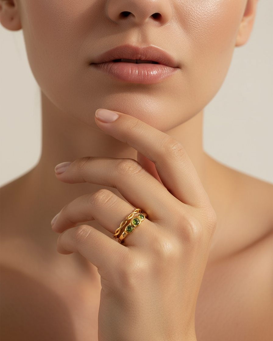 Gaia Textured Gold Ring