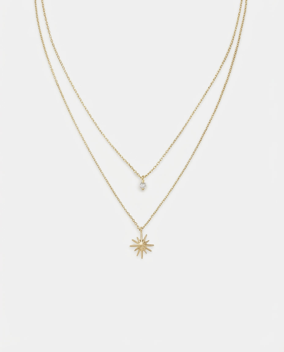Luna Doppelstern-Halskette