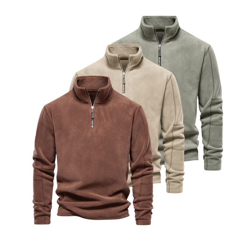 Björn | Warmer Half-Zip Herrenpullover mit Stehkragen