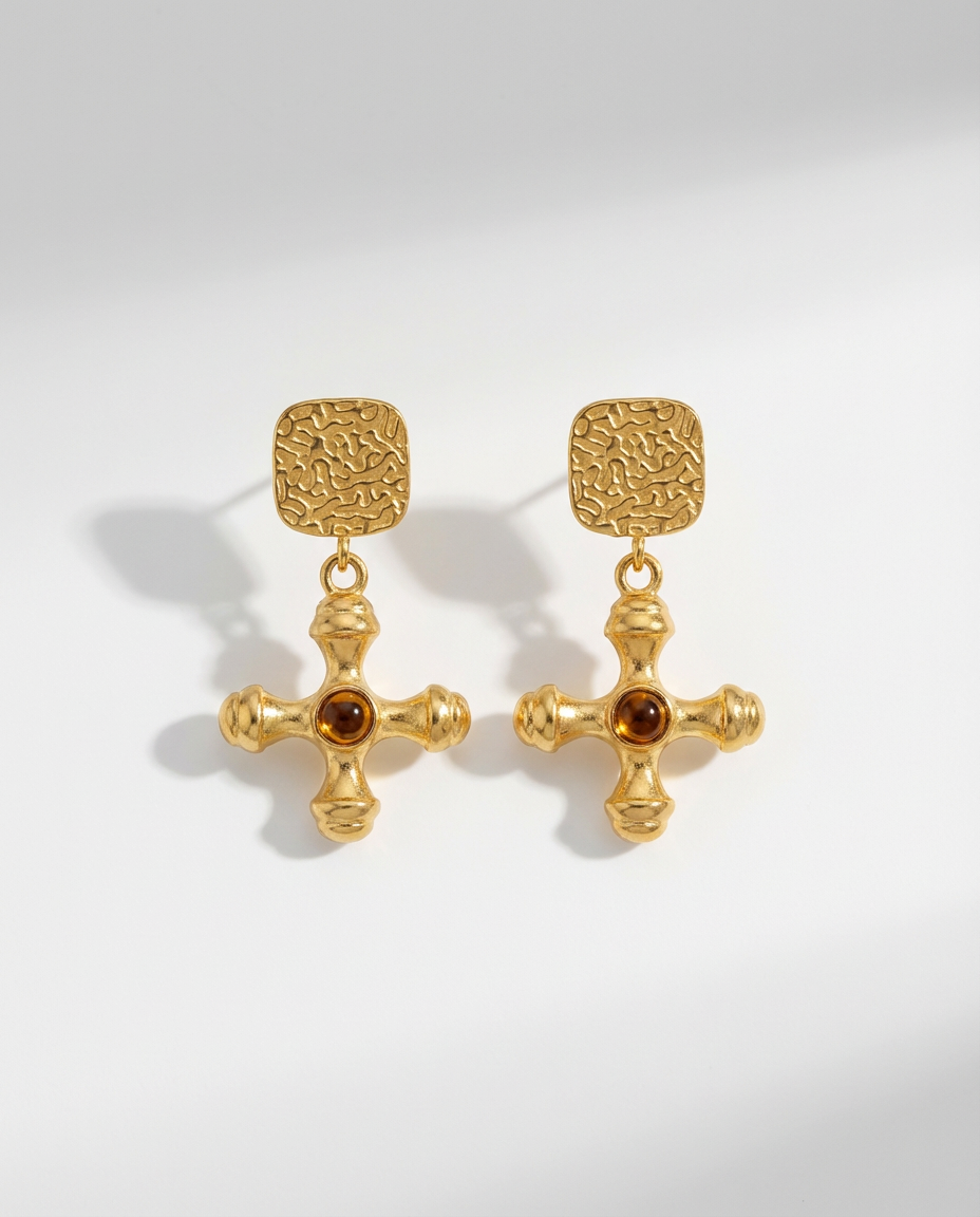Lucía Cross Drop Earrings