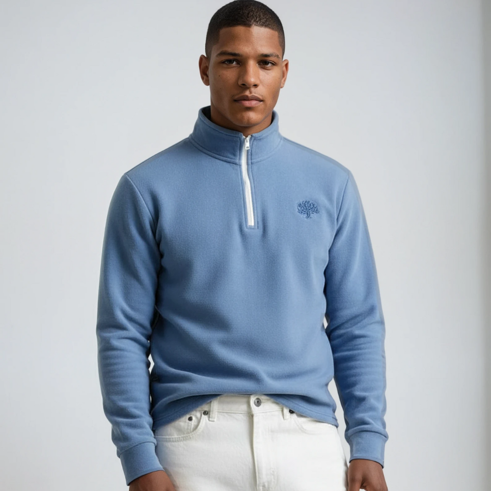 Björn | Warmer Half-Zip Herrenpullover mit Stehkragen