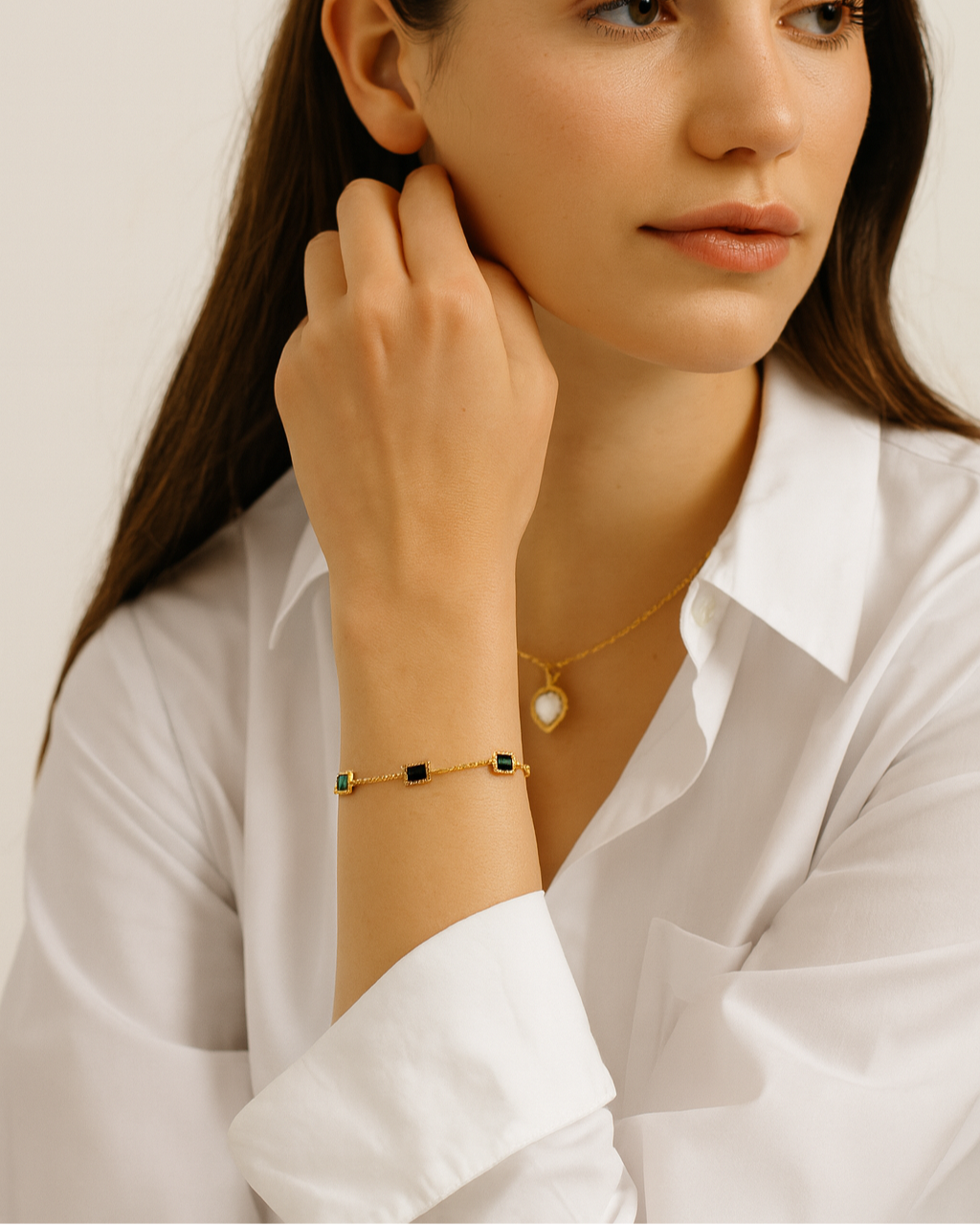 Armband aus Smaragd-Edelstein